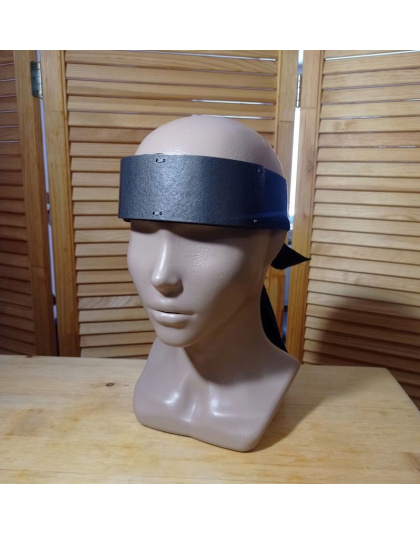 Black hachigane - armored headband with covering 