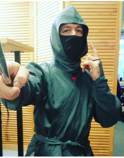 Grey ninja suit